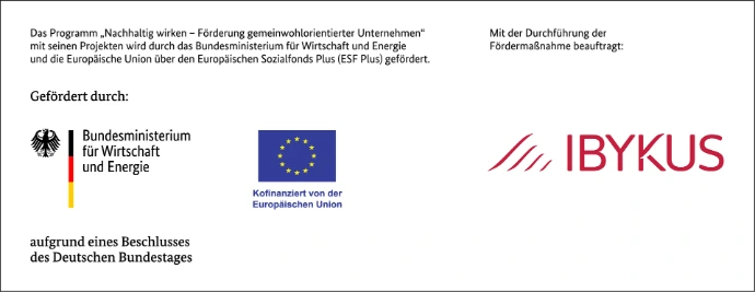 Das Logo des Fördermittelgebers, also vom Bundesministerium für Wirtschaft und Energie, der Europäischen Union und Ibykus.