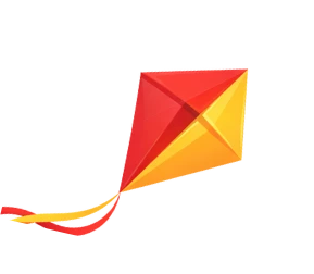 Das Logo von ZamWirken, ein gelb-roter Drache im Wind.